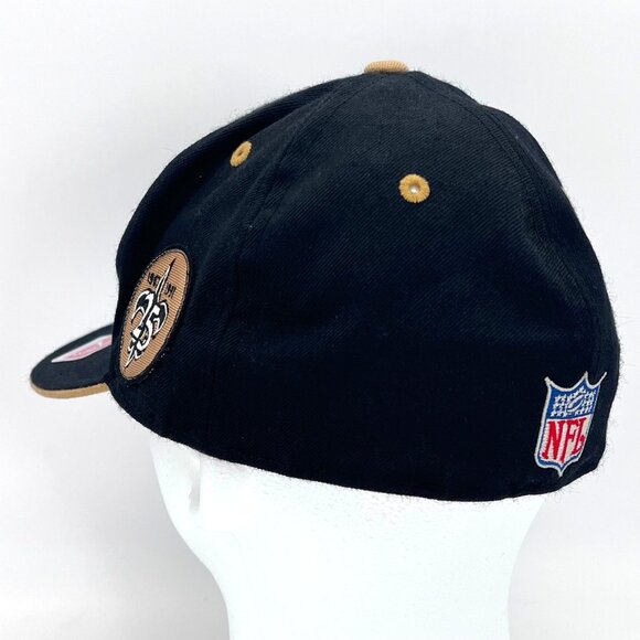 Vintage Mitchell & Ness New Orleans Saints Fitted Cap 7 3/4 Black 25th Ann 1991 - Picture 9 of 16